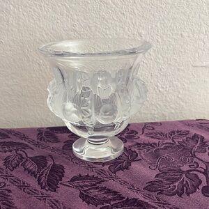 Lalique clear crystal vase